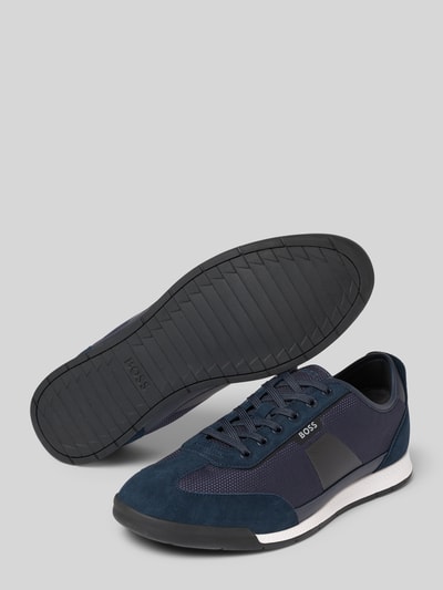 BOSS Sneakersy w niskim kroju z obszyciem ze skóry model 'Nitan' Granatowy 4