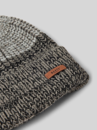 Barts Czapka beanie z detalem z logo Czarny 2