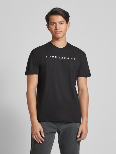 Tommy Jeans T-shirt met labelstitching Zwart - 4