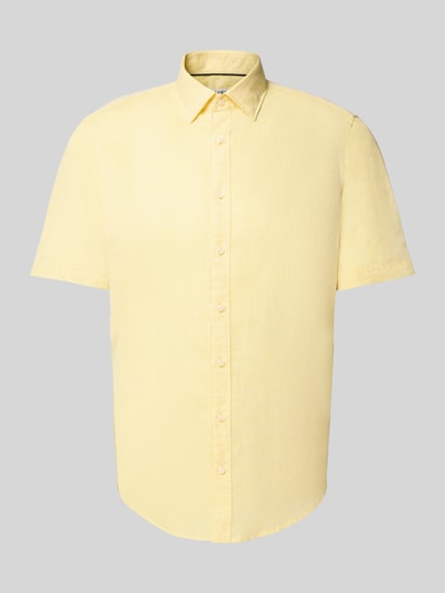 Jake*s Slim Fit Leinenhemd mit Knopfleiste LIGHT CORAL 2