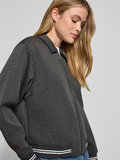 ICHI Regular Fit Blazer mit Umlegekragen und Reißverschluss Anthrazit 3