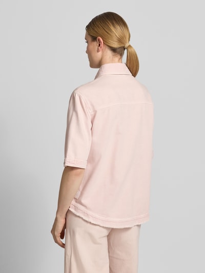 Marc Cain Jeansbluse mit Fransensaum und 1/2-Arm Rosa 5
