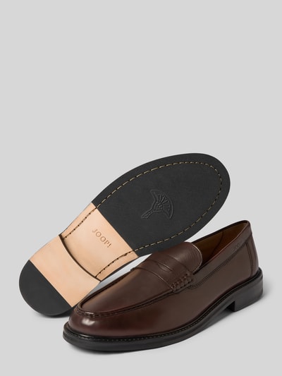 JOOP! SHOES Leren loafers met schaftbrug, model 'pero archy' Donkerbruin - 4