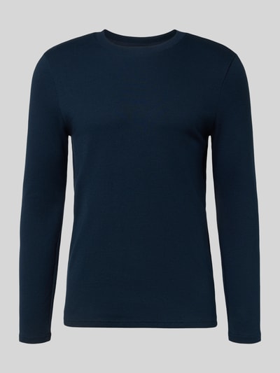 MCNEAL Shirt met lange mouwen, structuurmotief en ronde hals Donkerblauw - 2