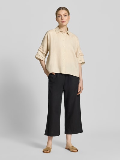 Weekend Max Mara Loose Fit Hemdbluse aus reinem Leinen Modell 'PALA' Sand 1