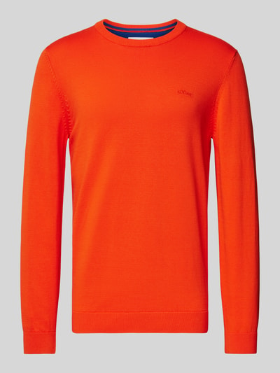 s.Oliver RED LABEL Regular Fit Strickpullover aus reiner Baumwolle Orange 1