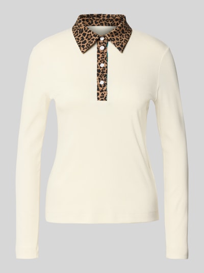 Marc Cain Shirt met lange mouwen met polokraag Ecru - 2