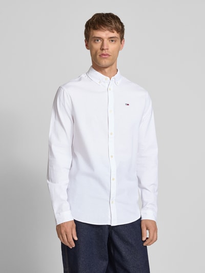 Tommy Jeans Slim Fit Freizeithemd aus Oxford Weiss 4