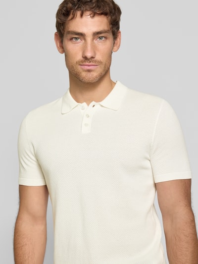 Drykorn Slim fit poloshirt met structuurmotief, model 'TRITON' Offwhite - 3