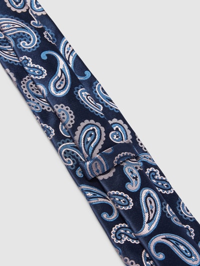 BOSS Slim Fit Seidenkrawatte mit Paisley-Muster Dunkelblau 3