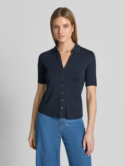 Marc O'Polo regular fit 3/4-shirt van viscosemix Marineblauw - 4