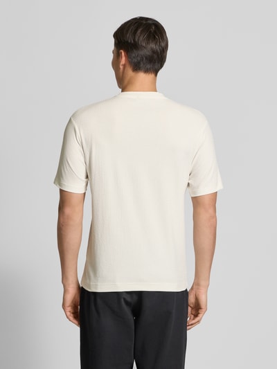 Drykorn T-Shirt mit geripptem Rundhalsausschnitt Modell 'GILBERD' Offwhite 5