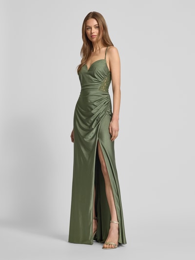 Luxuar Abendkleid mit seitlicher Raffung Schilf 1