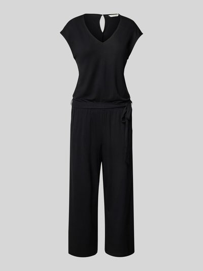 Tom Tailor Regular fit jumpsuit met strikceintuur Zwart - 2