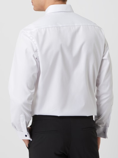 Eterna Koszula biznesowa o kroju regular fit z diagonalu Biały 5