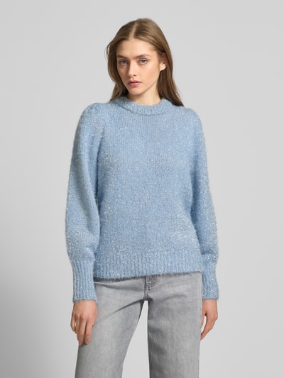 Only Regular Fit Strickpullover mit Effektgarn Modell 'ANNI' Hellgrau 4