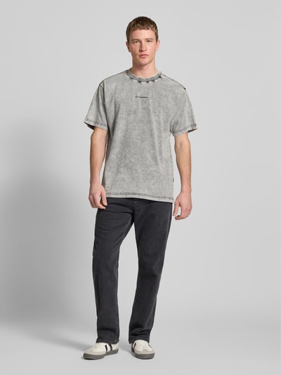 G-Star Raw T-Shirt mit Label-Print Anthrazit 1