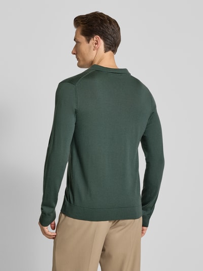 SELECTED HOMME Regular fit poloshirt van zuivere wol, model 'TRAY' Donkergroen - 5