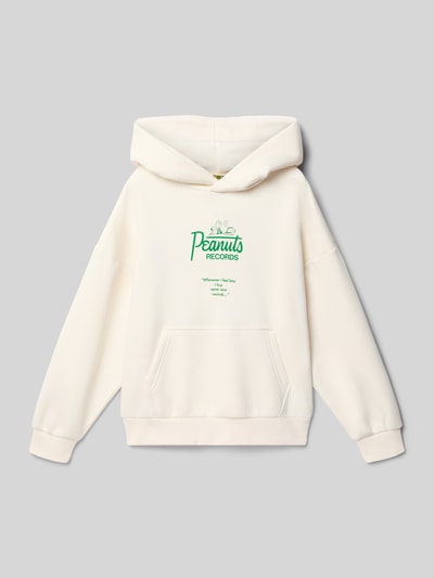 Produktfoto, Regular Fit Hoodie aus katoenmix model 'PEANUTS' van Only & Sons voor kinderen, offwhite kleur, peanuts®-print, sweattextuur