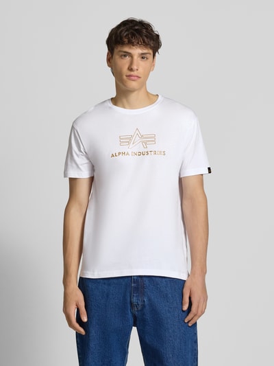 Alpha Industries T-Shirt mit Label-Print und Rundhalsausschnitt Weiss 4