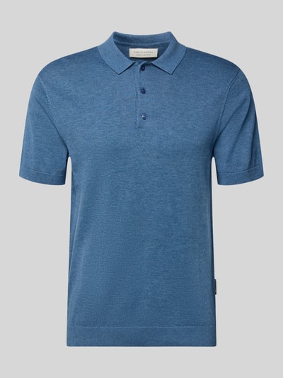 Productfoto, Regular Fit Poloshirt met knoopsluiting model 'BELLS' van Casual Friday, katoen-lyocellmix, fijngebreide structuur, blauwe kleur