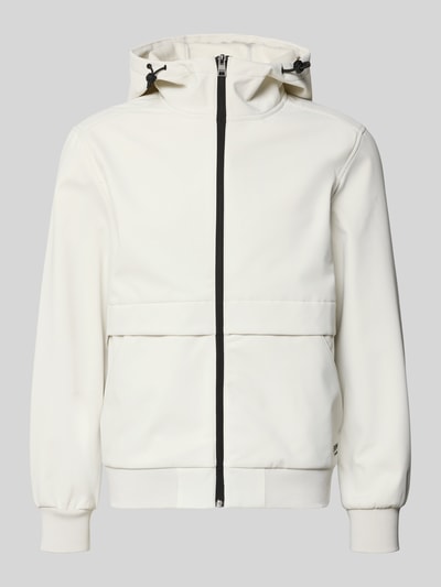 Produktfoto, Regular Fit Funktionsjacke mit Kapuze von Tom Tailor Denim, biała, jednolita, krój regular fit, wodoodporna, oddychająca, izolująca ciepło