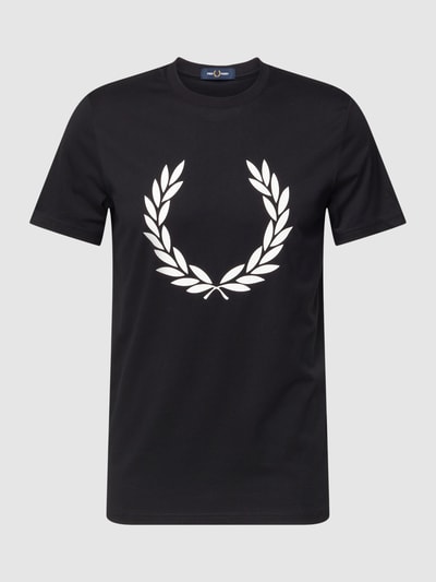 Fred Perry T-Shirt mit Logo-Print Modell 'Laurel' Schwarz 2