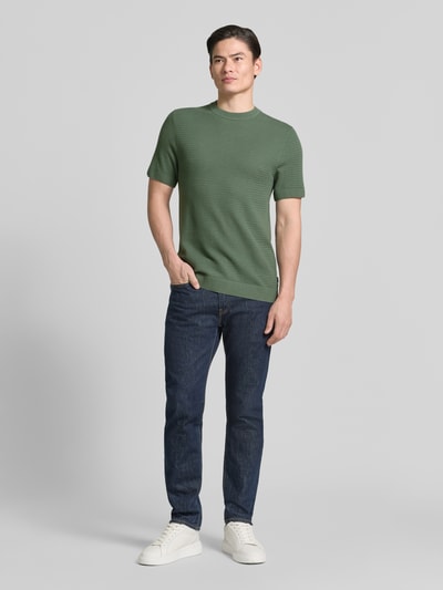 JACK & JONES Premium Strickshirt mit Rundhalsausschnitt Modell 'RILEY' Dunkelgruen 1