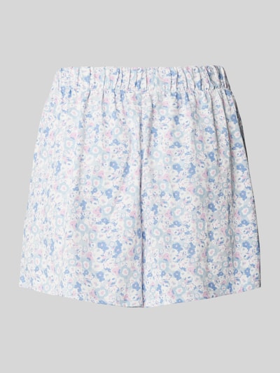 Marc O'Polo Loose Fit Pyjama Shorts aus reiner Baumwolle mit abstrakt floralem Muster Hellblau 3