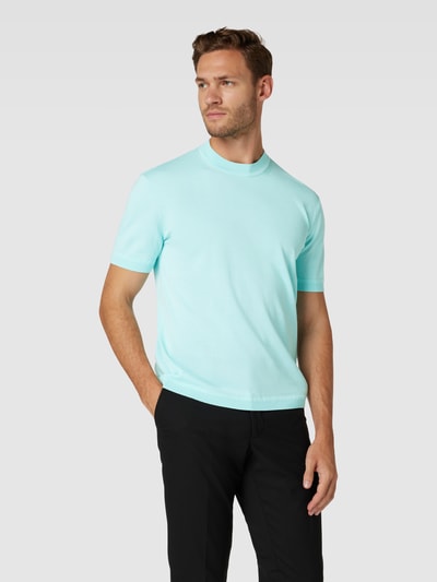 Emporio Armani T-shirt met opstaande kraag Aquablauw - 4
