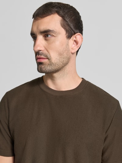 Samsøe Samsøe T-shirt met ronde hals model 'ODIN' Middenbruin - 3