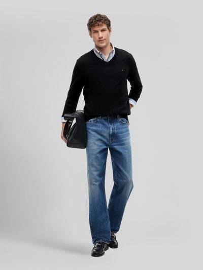 Tommy Hilfiger Regular Fit Pullover aus Baumwoll-Kaschmir-Mix Black 1