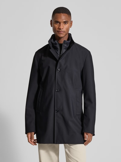 Strellson Regular fit lange jas met uitneembare binnenkraag, model 'FINALLY FLEX' Marineblauw - 4