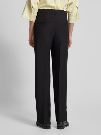 Marc Cain Wide fit stoffen broek met bandplooien Zwart - 5