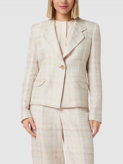 Emporio Armani Blazer met glencheck-motief Lichtgrijs - 4