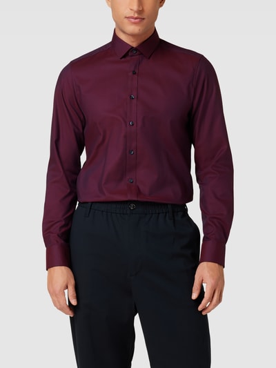 OLYMP Level Five Super Slim Business-Hemd mit Strukturmuster Modell 'NICK KENT' Bordeaux 4