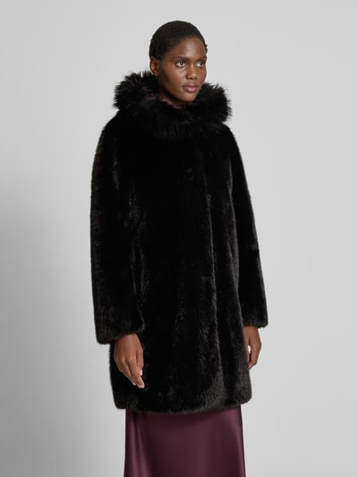Marc Cain Regular Fit Mantel aus Kunstfell Black 4