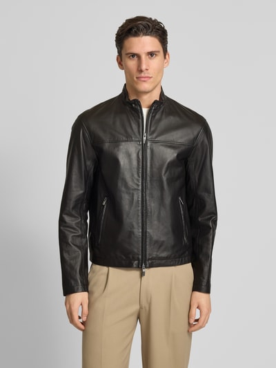 ARMANI EXCHANGE Leren jack met tweewegritssluiting Zwart - 4