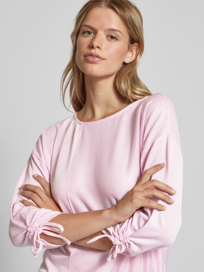 Tom Tailor Denim Loose fit shirt met 7/8 mouwen en streepmotief Roze - 3