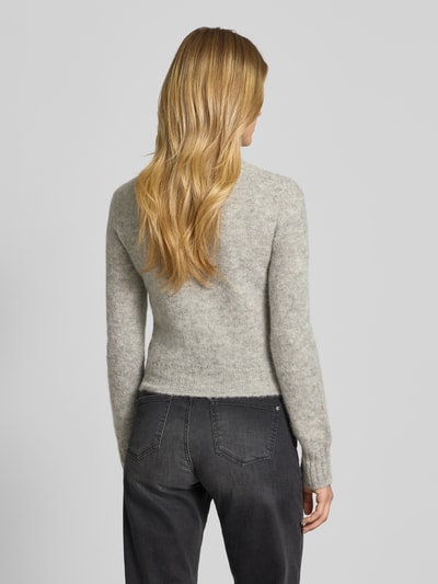 Drykorn Strickpullover mit gerippten Abschlüssen Hellgrau Melange 5