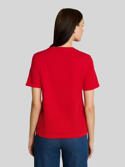 Tom Tailor Regular Fit T-Shirt aus reiner Baumwolle Rot 5