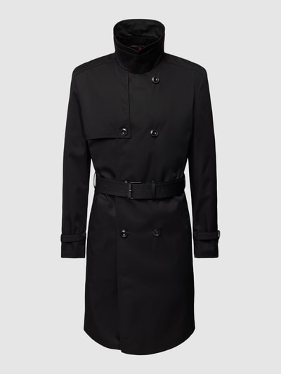 HUGO Płaszcz z paskiem w talii model ‘Maluks’ Czarny 2