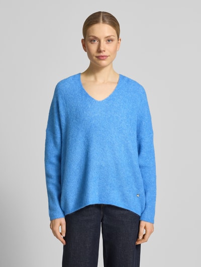 MOS MOSH Regular Fit Pullover aus Woll-Alpaka-Mix Modell 'Thora' Bleu 4