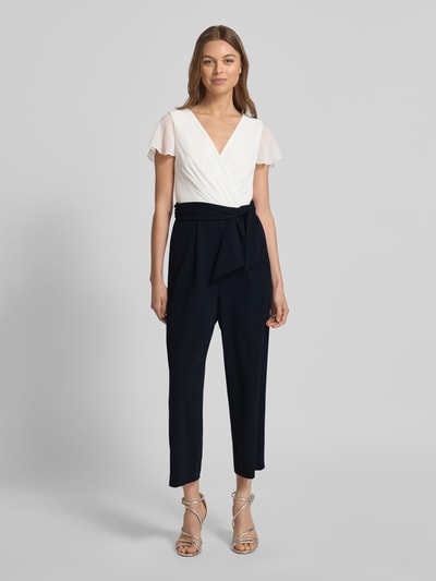 Christian Berg Cocktail Jumpsuit in Wickel-Optik Marine Melange 4