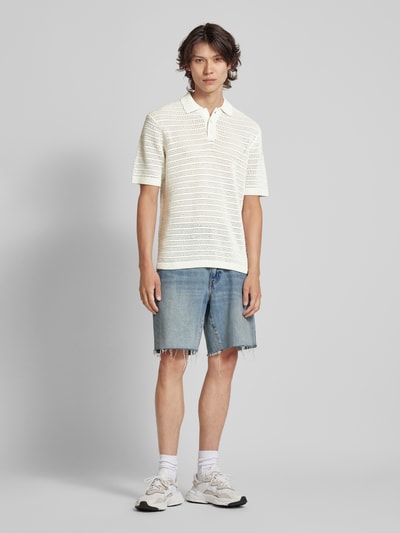 Only & Sons Poloshirt mit Lochstickerei Modell 'CHARLES' Weiss 1