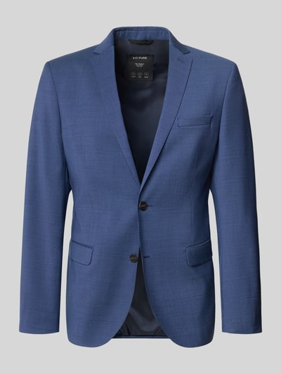 Produktfoto, Slim Fit Sakko aus reiner Wolle Modell 'SO PURE' von s.Oliver BLACK LABEL in Blau, klassische Form, feine glatte Textur