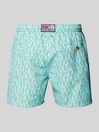 MC2 Saint Barth Badeshorts mit Allover-Motiv-Print Modell 'LIGHTING' Helltuerkis 3