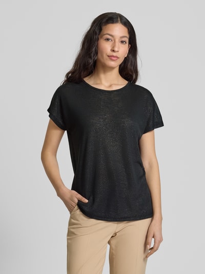 Christian Berg Woman T-Shirt mit geripptem Rundhalsausschnitt Black 4