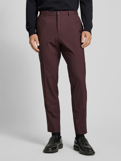 BOSS Regular fit pantalon met steekzakken, model 'Genius' Bordeaux - 4