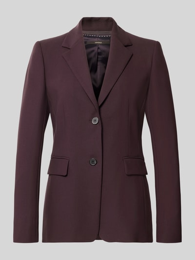 Produktfoto, Slim Fit Blazer mit Viskose-Anteil von windsor in Dunkelbraun mit Reverskragen, Knopfleiste, Pattentaschen, glatte Textur.